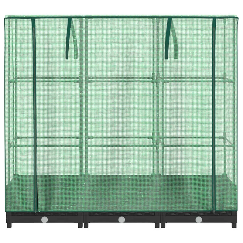 Jardinera Elevada Con Cubierta De Invernadero Aspecto Ratán 120x40x123 Cm
