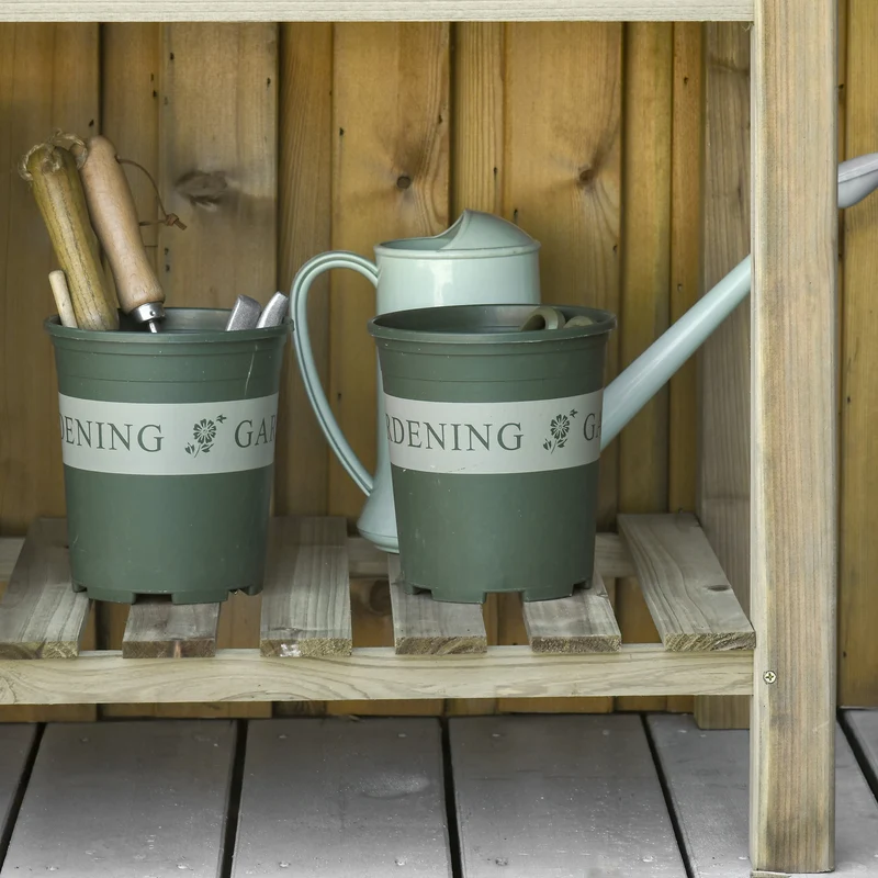 Outsunny Huerto Urbano De Madera Con Estante 91x51x76 Cm Para Cultivos Plantas