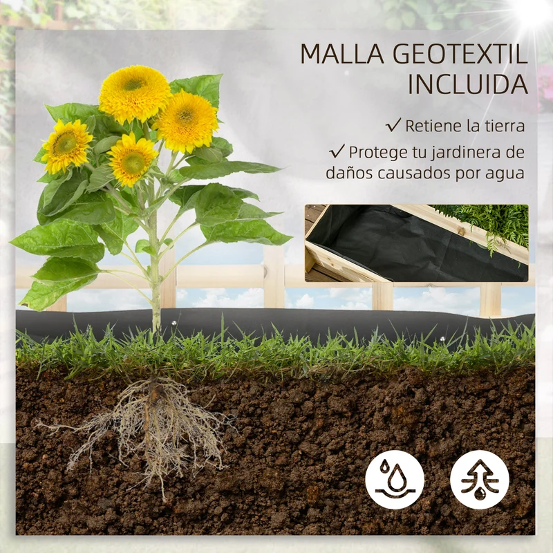 Outsunny Jardinera De 3 Niveles Con Enrejado Para Cultivos Verduras 95x95x110 Cm
