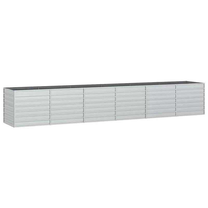 Arriate De Acero Galvanizado Plateado 480x80x77 Cm
