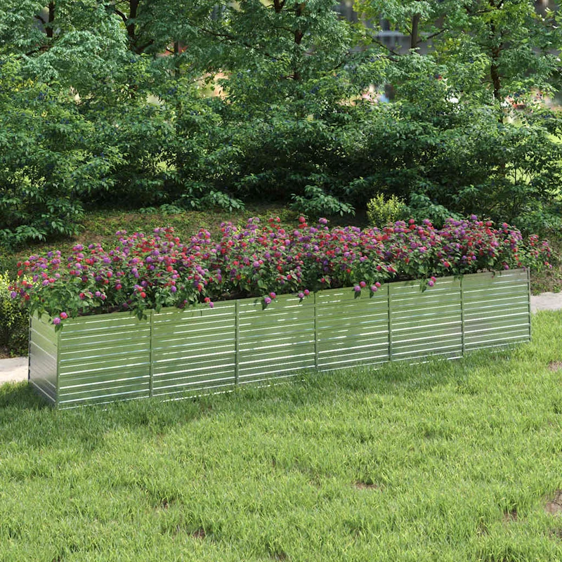 Arriate De Acero Galvanizado Plateado 480x80x77 Cm