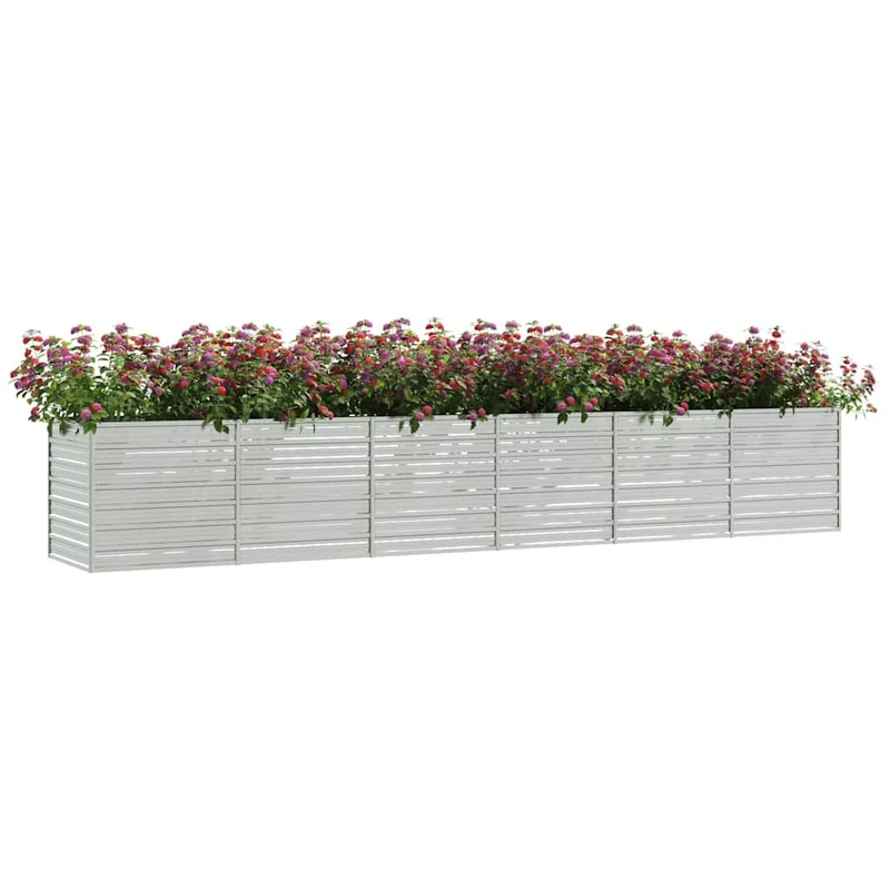 Arriate De Acero Galvanizado Plateado 480x80x77 Cm