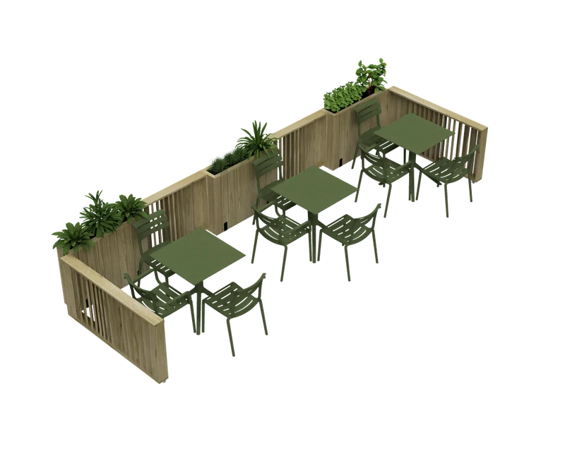 Kit Jardinera Alta De Madera Con Barandilla Y Cortavientos 40 Cm 75x34x80 Cm Hortalia