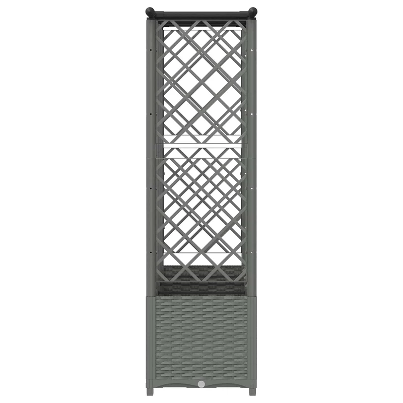 Cama Elevada Con Trellis Y Techo Gris Claro 202 X 40 X 136 Cm