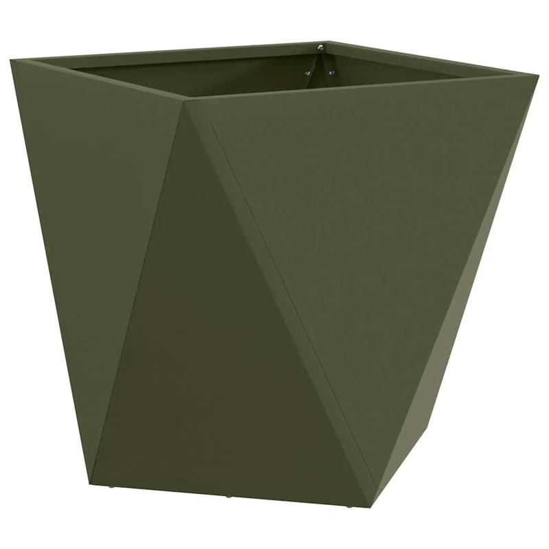 Jardinera 2 Uds. Verde Oliva 40 X 40 X 40 Cm Acero