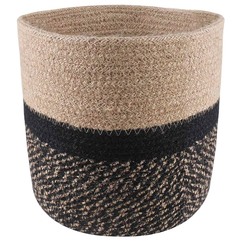 Set De Macetas De Planta 2 Uds. Natural Y Negro Ø 21 X 21 Cm