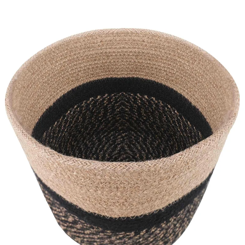 Set De Macetas De Planta 2 Uds. Natural Y Negro Ø 21 X 21 Cm
