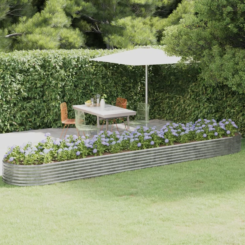 Jardinera Arriate Acero Galvanizado Plata 507x100x36 Cm