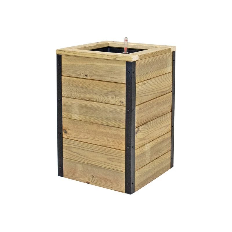 Jardinera De Madera Con Autorriego 40x40x60 Cm Nidum Hortalia