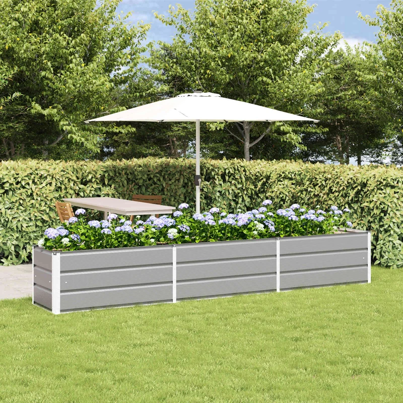 Jardinera Gris Claro 290 X 50 X 45 Cm Acero Galvanizado