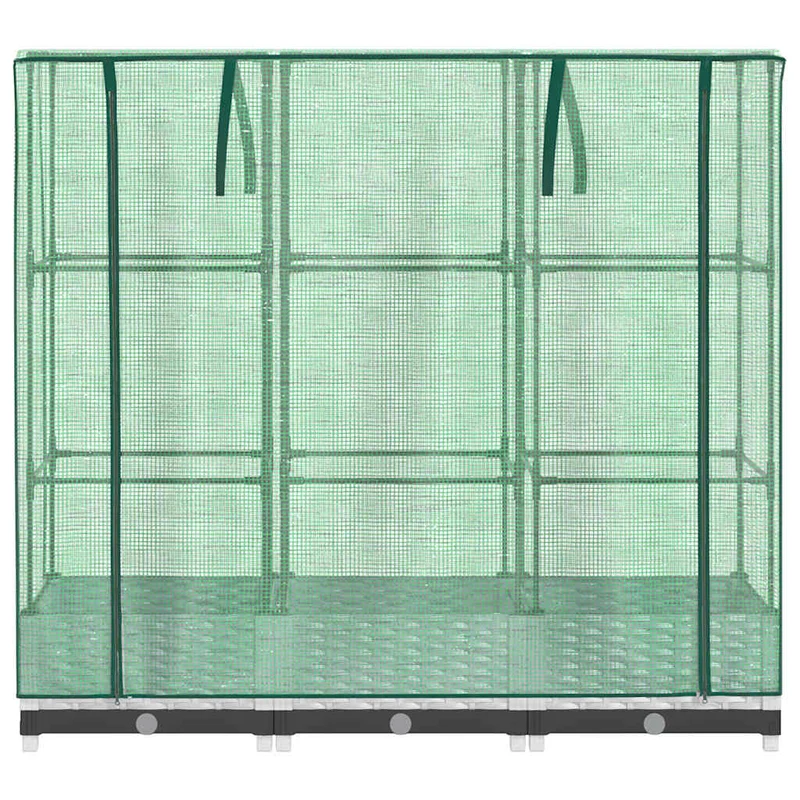 Arriate Con Cubierta Invernadero Aspecto Ratán 120x40x123 Cm