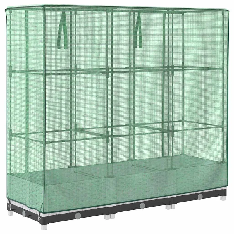 Arriate Con Cubierta Invernadero Aspecto Ratán 120x40x123 Cm