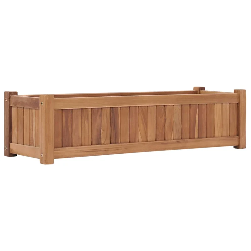 Arriate Elevado Madera Maciza De Teca 100x30x25 Cm