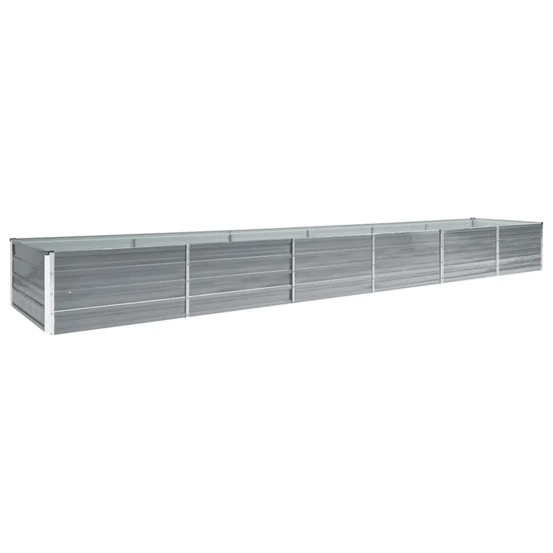 Arriate De Jardín De Acero Galvanizado Gris 480x80x45 Cm