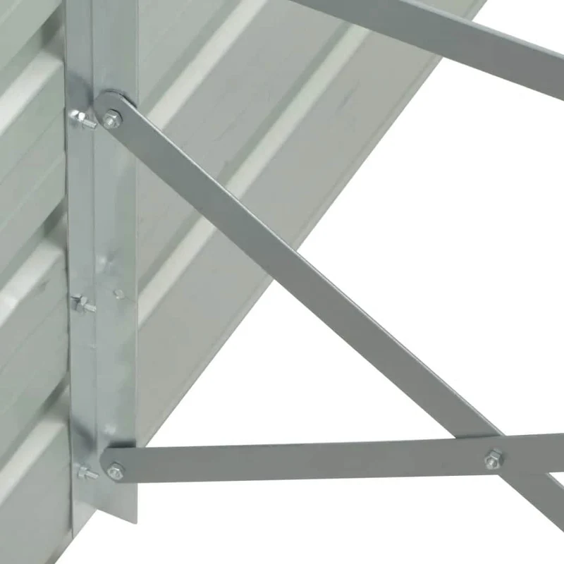 Arriate De Jardín De Acero Galvanizado Gris 480x80x45 Cm