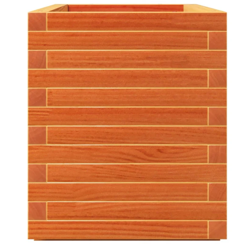 Jardinera Madera Maciza De Pino Marrón Cera 90x40x49,5 Cm