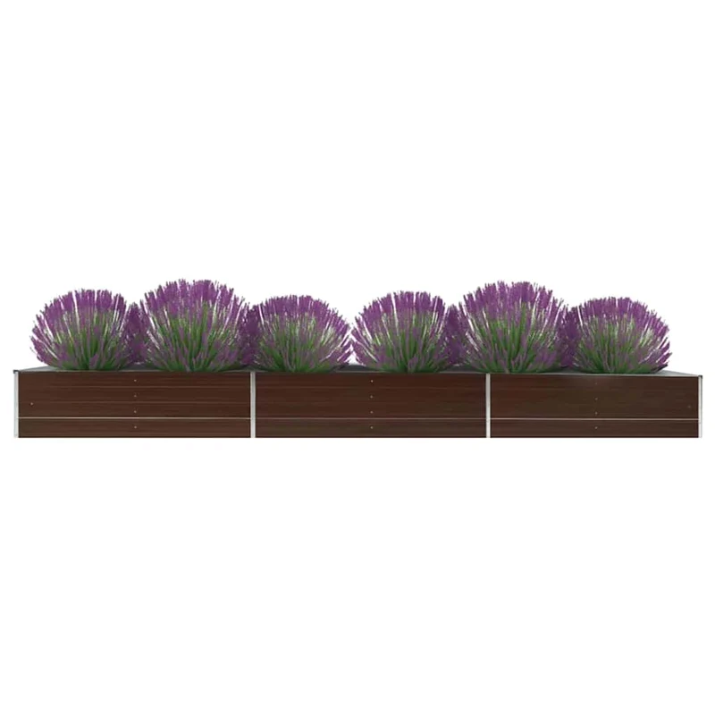 Arriate De Jardín De Acero Galvanizado Marrón 480x80x45 Cm