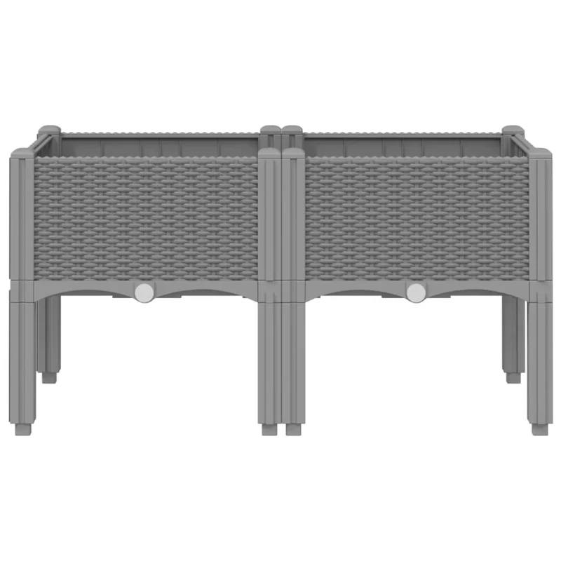Jardinera Con Patas Pp Gris Claro 80x40x42 Cm