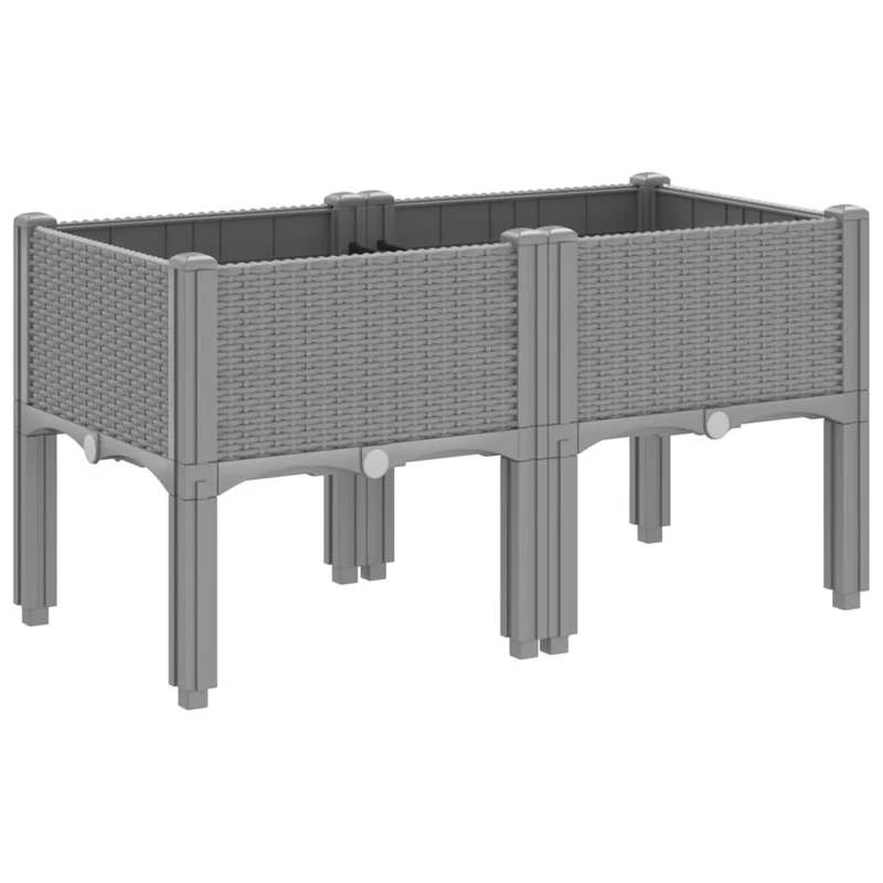 Jardinera Con Patas Pp Gris Claro 80x40x42 Cm