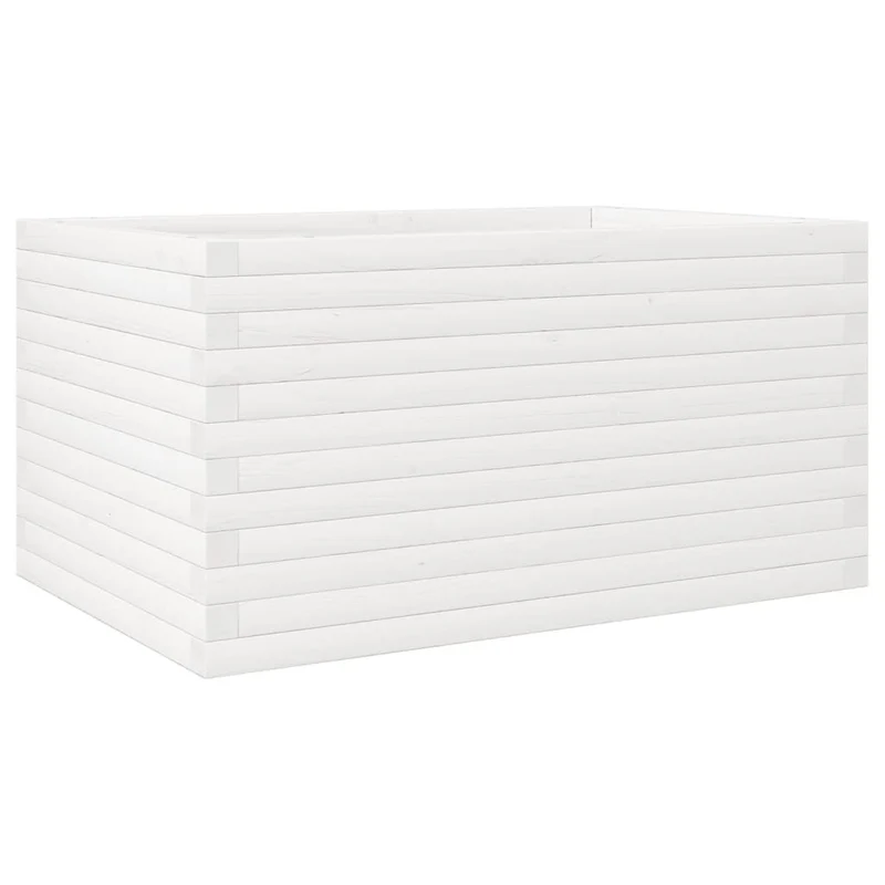 Jardinera De Madera Maciza De Pino Blanco 90x60x46 Cm
