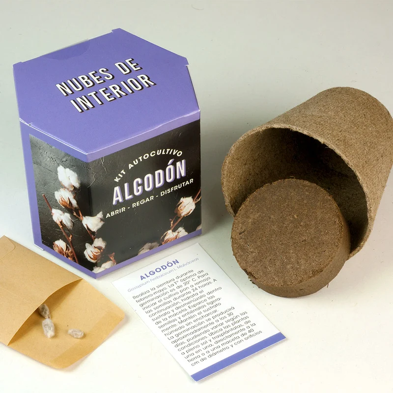 Kit Autocultivo de Algodón Cultiva tu Propia Planta en Casa | Regalo Original y Decorativo - Resetea