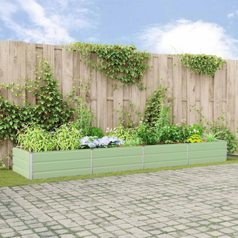 Jardinera Verde Pastel 385 X 100 X 45 Cm Acero Galvanizado