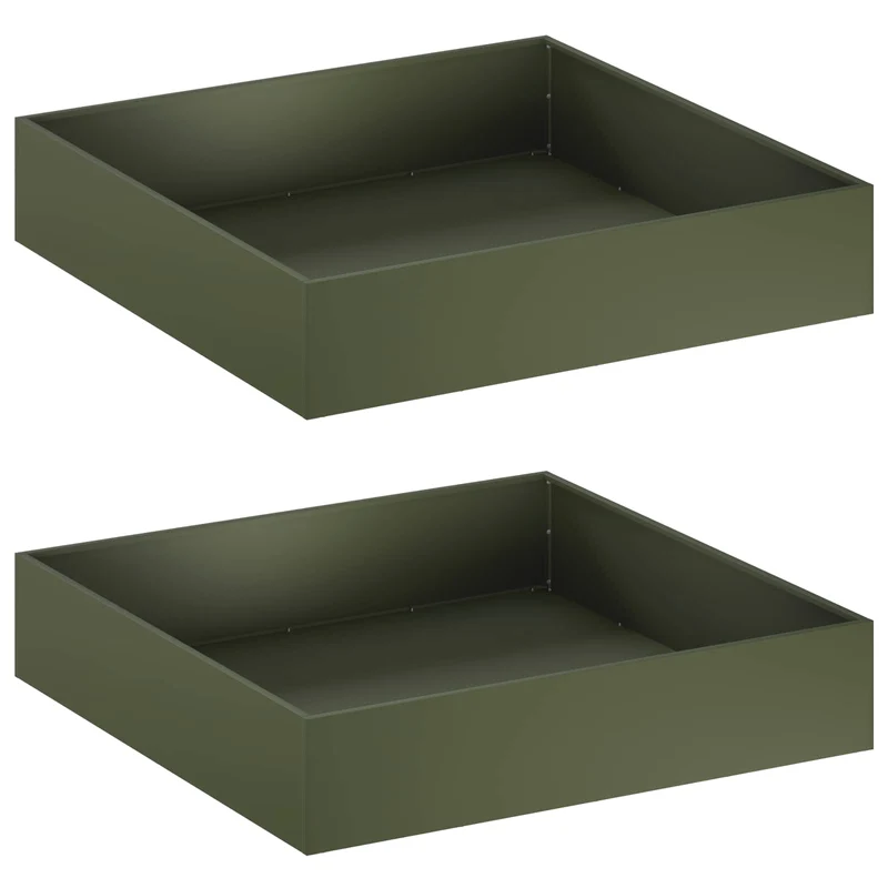 Macetero De Jardín 2 Uds. Verde Oliva 80 X 80 X 20 Cm