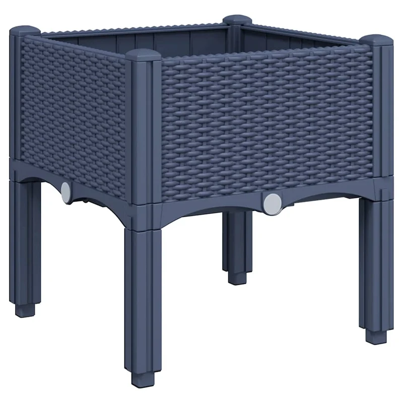 Jardinera Con Patas Pp Azul Gris 40x40x42 Cm
