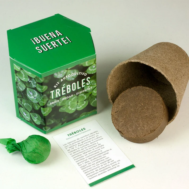 Kit Autocultivo de Tréboles Cultiva tu Propio Símbolo de Buena Suerte en Casa - Resetea
