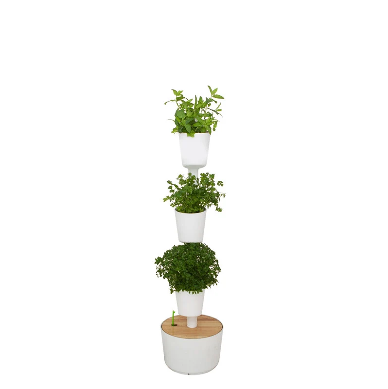 Huerto Vertical De Interior Citysens 4 Macetas Con Autorriego Y Semillas Aromáticas – Negro, Polipropileno Reciclado