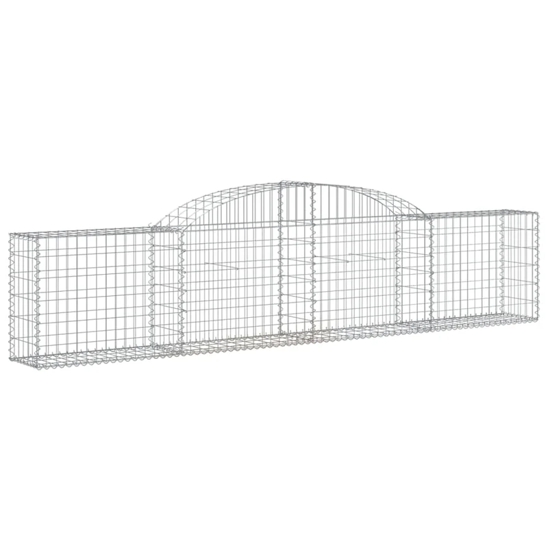 Cestas De Gaviones 7 Uds Forma De Arco Hierro 300x30x60/80 Cm
