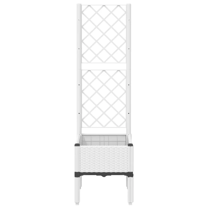 Jardinera Con Enrejado Pp Blanco 40x40x142 Cm