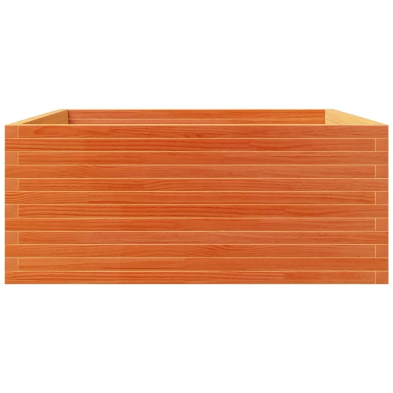 Jardinera Madera Maciza De Pino Marrón Cera 110x110x49,5 Cm