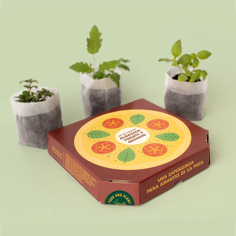 Kit Pizza Lovers – Cultiva Albahaca, Tomate y Orégano en Casa, Regalo Gourmet Original - Resetea