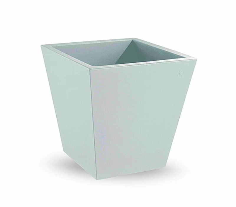 Veca Macetero Plástico Cuadrado Blanco Single 35 Cm