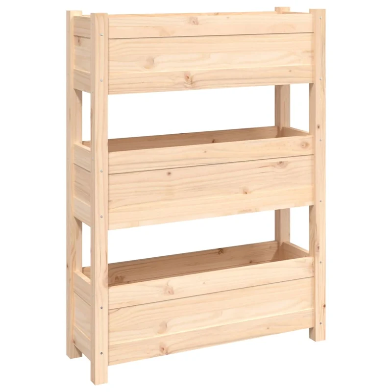 Jardinera De Madera Maciza De Pino 77x25x104,5 Cm