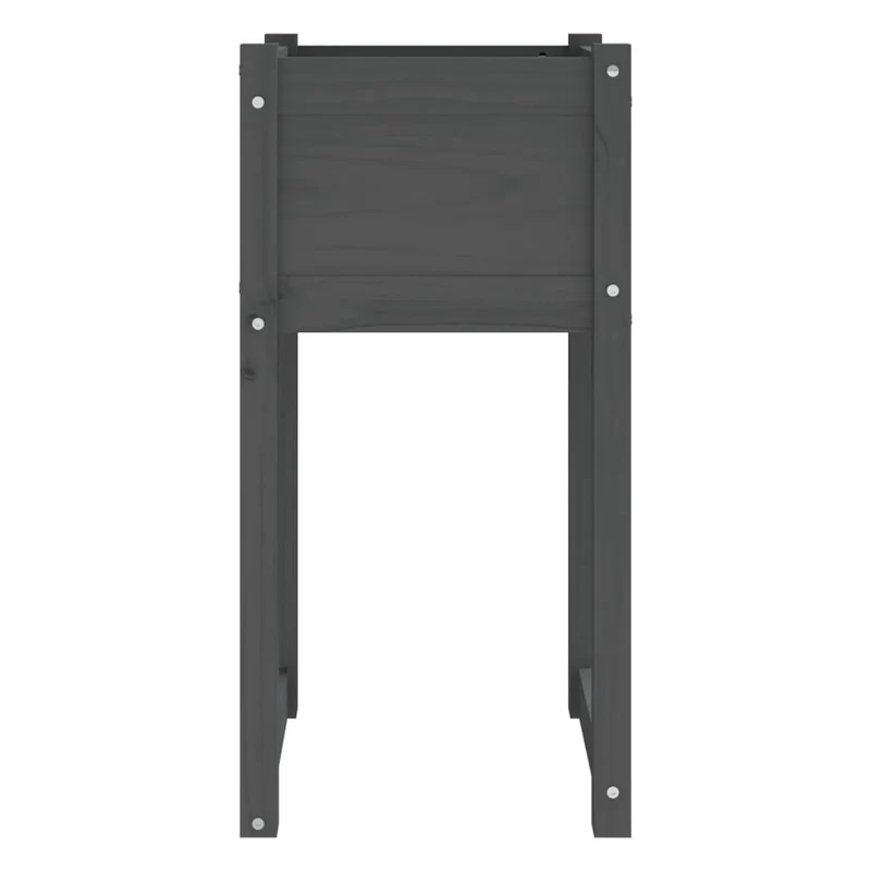 Jardinera De Madera Maciza De Pino Gris 40x40x81 Cm