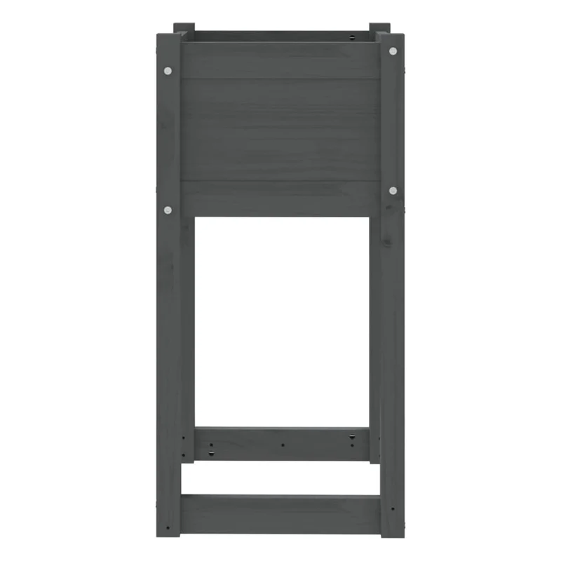Jardinera De Madera Maciza De Pino Gris 40x40x81 Cm