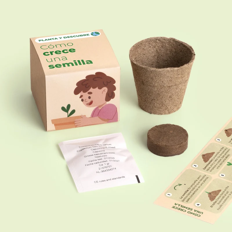 Planta y Descubre – Kit Germinación para Niños, Aprende Cómo Crece una Semilla (STEM) - Resetea