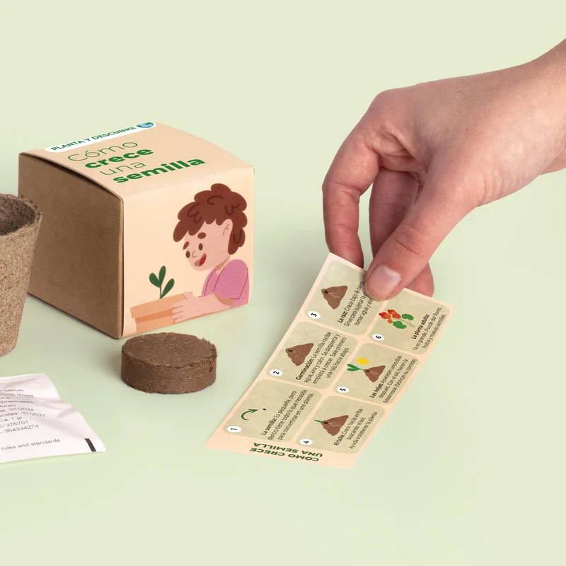 Planta y Descubre – Kit Germinación para Niños, Aprende Cómo Crece una Semilla (STEM) - Resetea