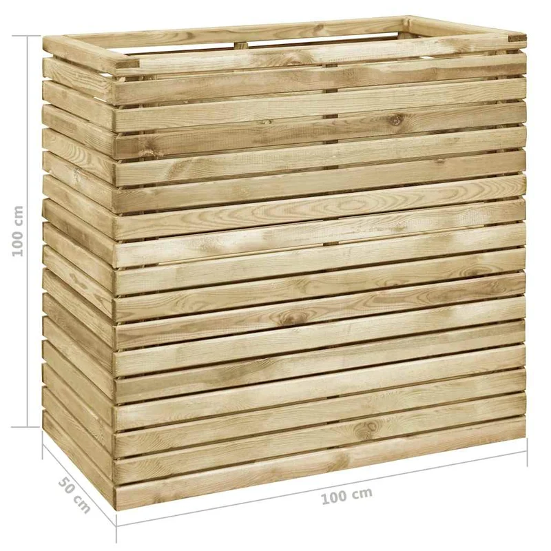 Arriate De Madera De Pino Impregnada 100x50x100 Cm