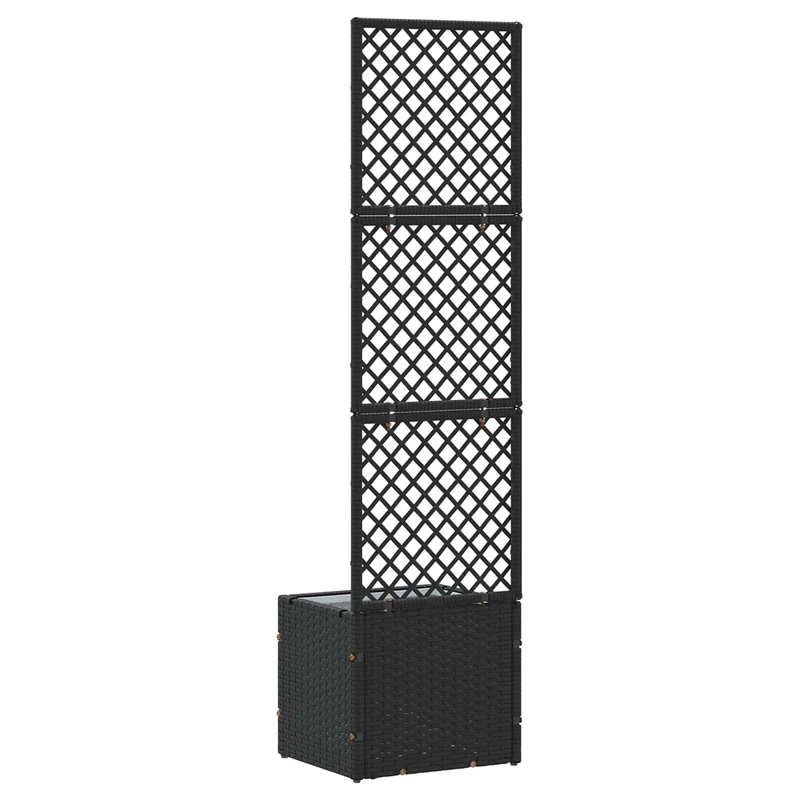 Jardín Enrejado Macetero Negro 35 X 30 X 135 Cm Metal
