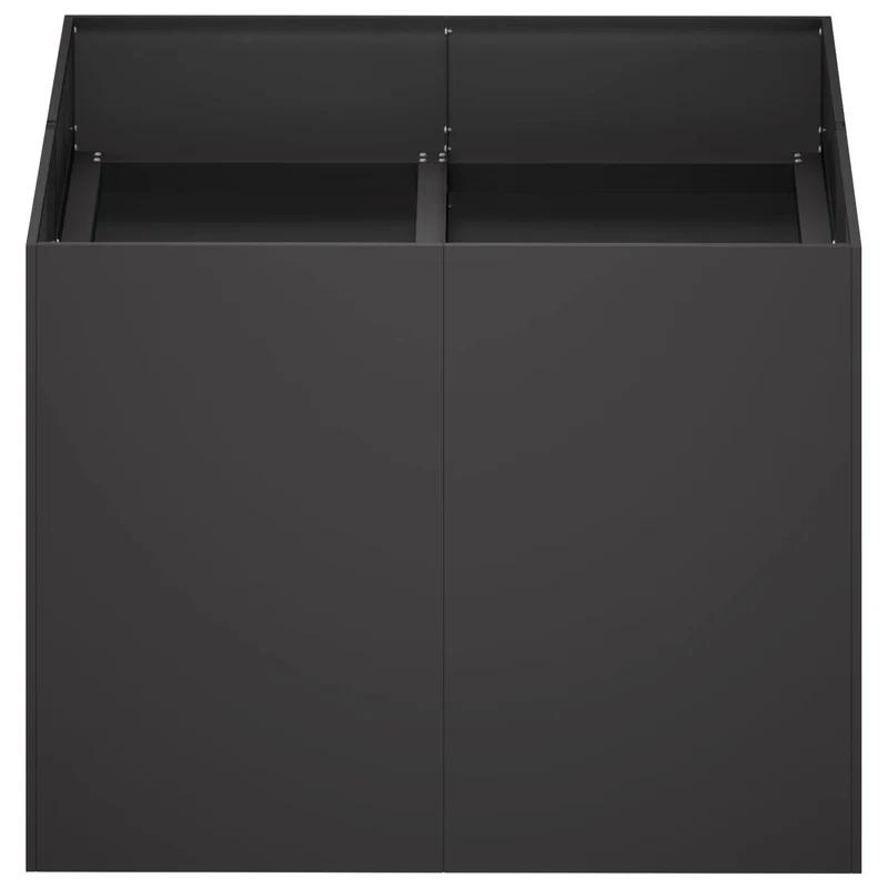 Macetero De Jardín Negro 80 X 80 X 60 Cm Acero Laminado En Frío