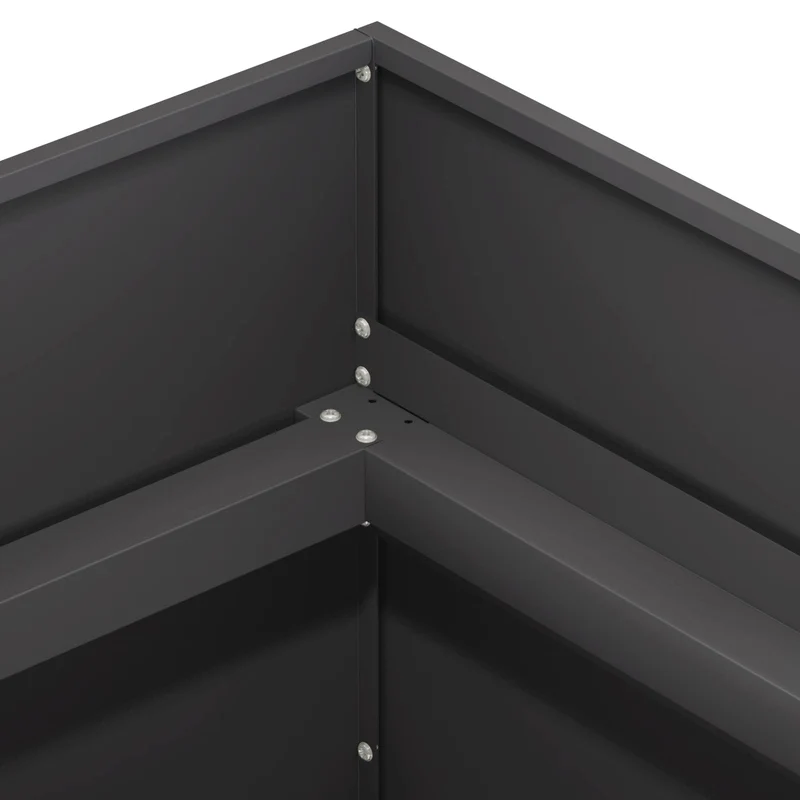 Macetero De Jardín Negro 80 X 80 X 60 Cm Acero Laminado En Frío
