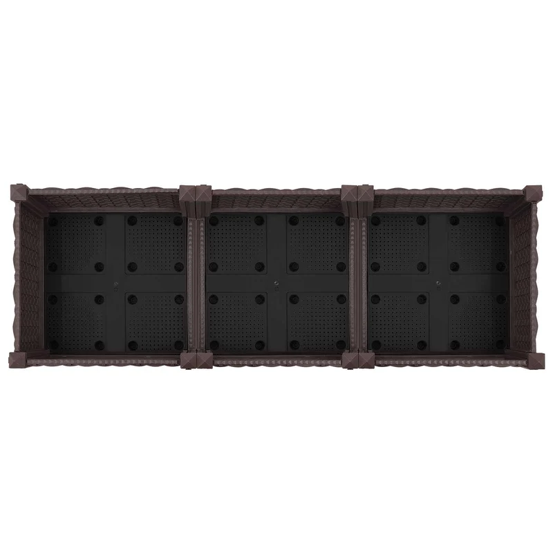 Macetero De Jardín Con Ruedas Marrón 120 X 40 X 29 Cm Pp
