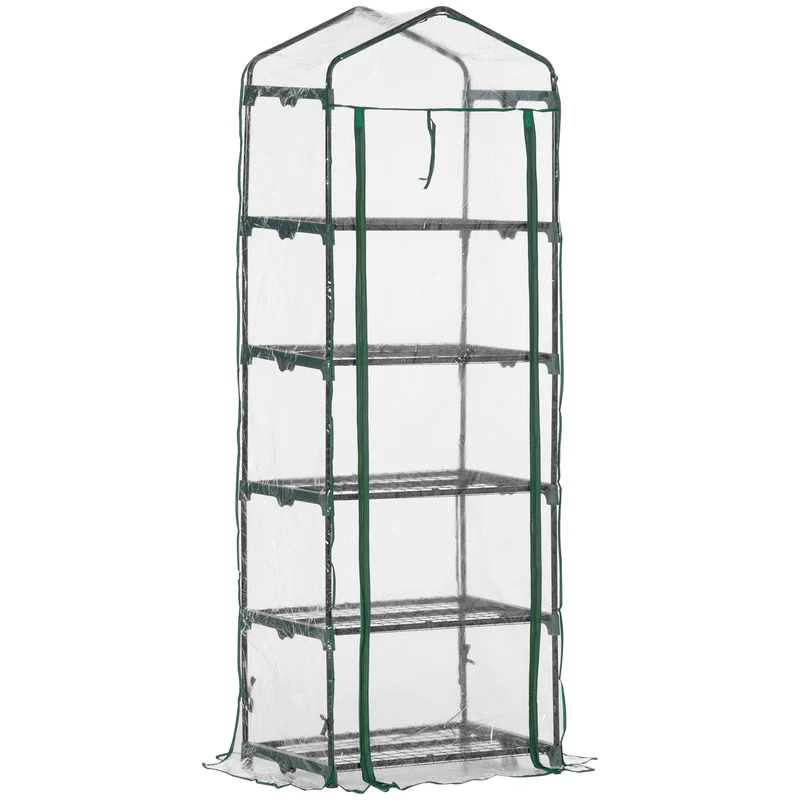 Outsunny Invernadero De Jardín Con 5 Estantes Para Cultivo Plantas 69x49x193 Cm
