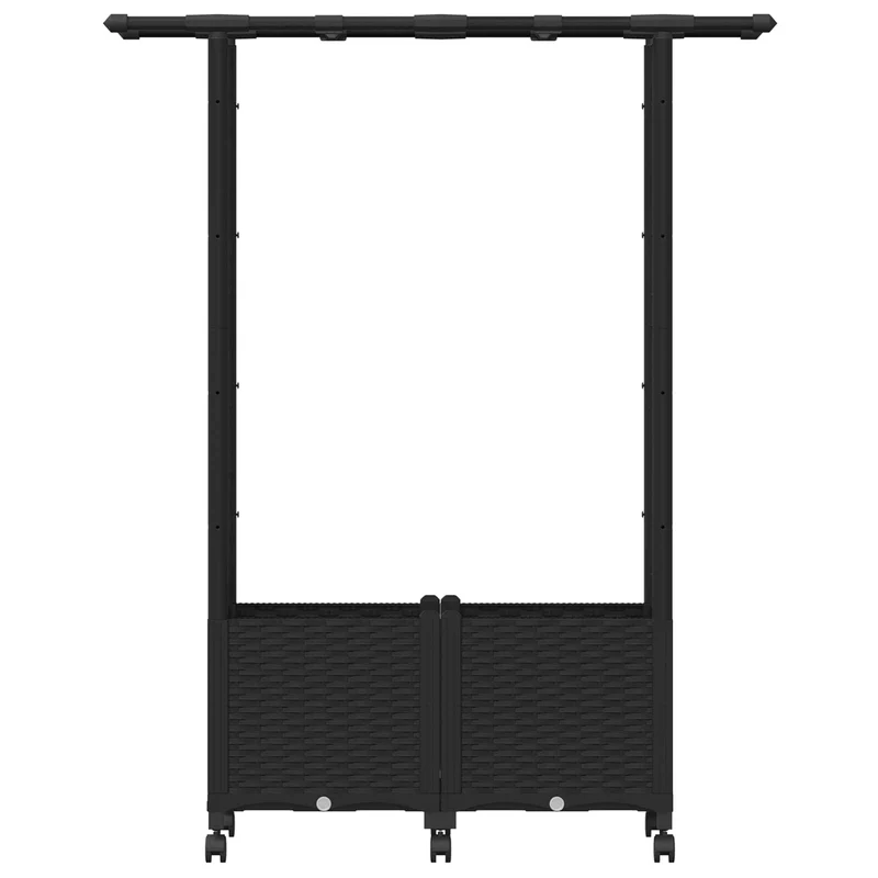 Cama Elevada Con Trellis Y Techo Negro 124,5 X 40 X 142 Cm Pp