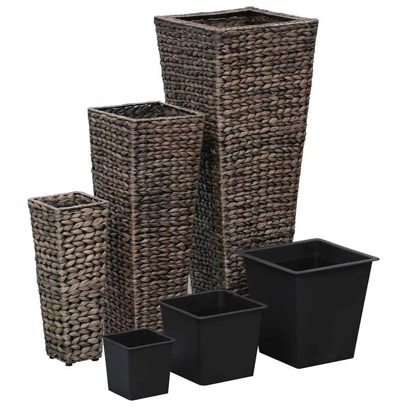 Conjunto De Arriates 3 Piezas Jacinto De Agua Marrón Oscuro