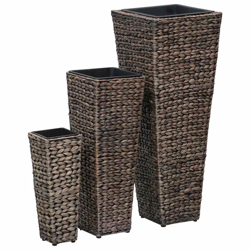 Conjunto De Arriates 3 Piezas Jacinto De Agua Marrón Oscuro