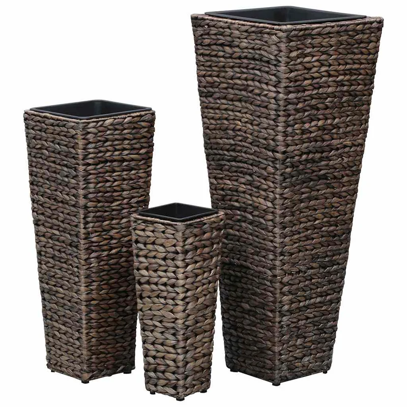 Conjunto De Arriates 3 Piezas Jacinto De Agua Marrón Oscuro